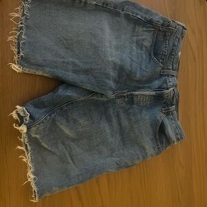 Levi’s Long Blue Denim Cutoff Shorts - 31 waist